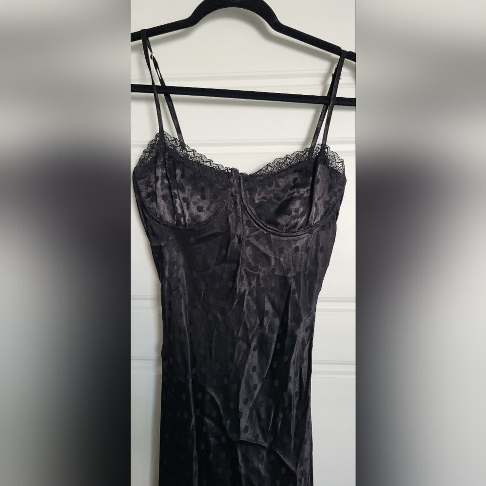 Forever 21 Black Polka Dot Lace Chemise